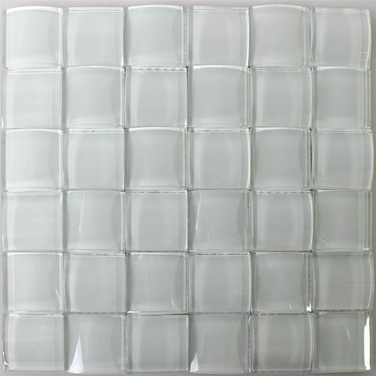 Próbka Mozaika Szklana Płytki D Efekt Biały Uni