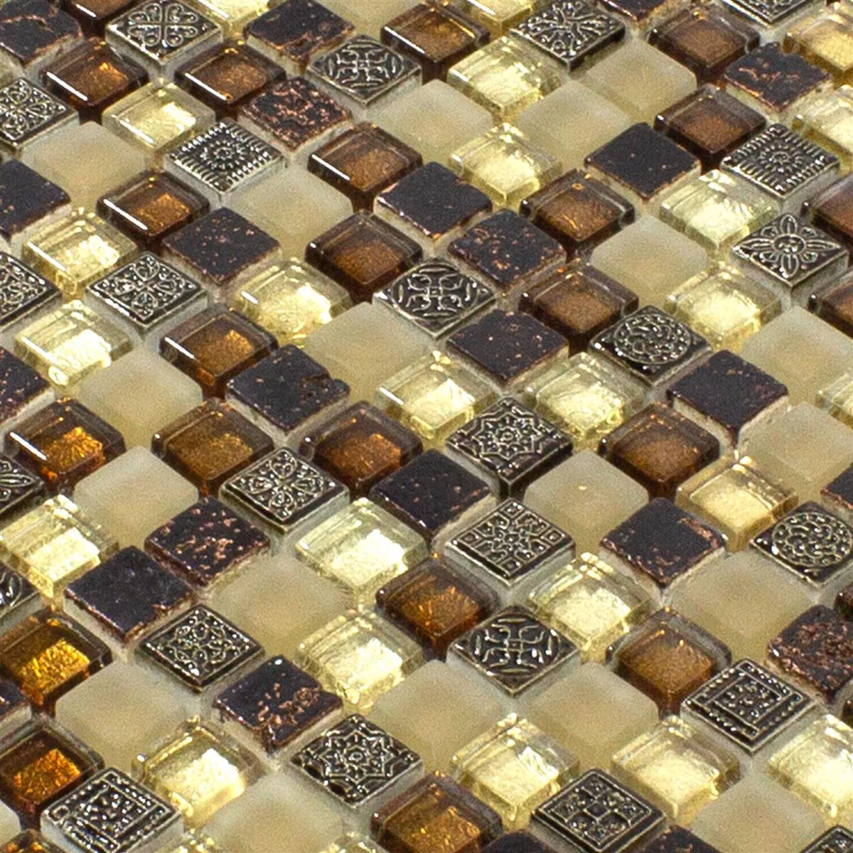 Szkło Marmur Mozaika Kingsburg Brązowy Mix