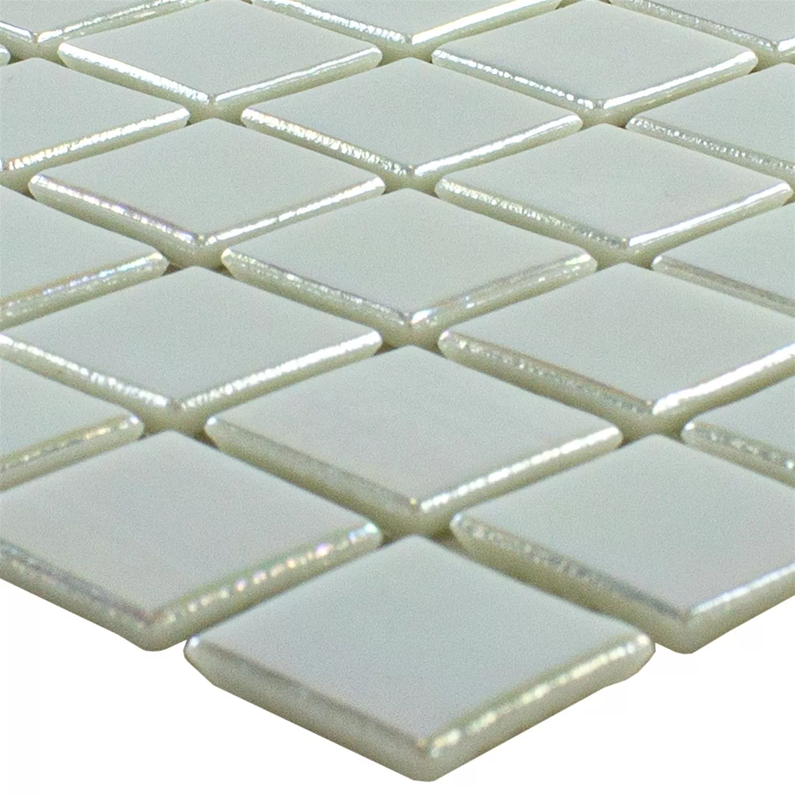Mozaika Szklana Masa Perłowa Efekt Ingolstadt Biały Kwadrat 20