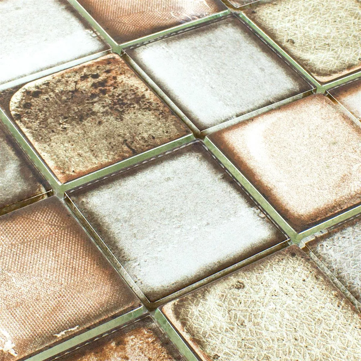 Mozaiki Szklana Płytki Cement Optyka Granada Beżowy