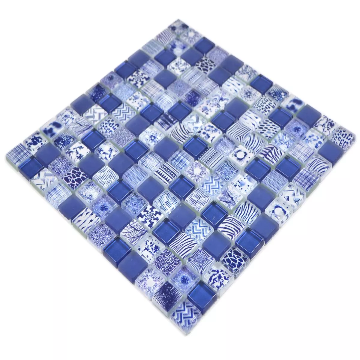 Mozaika Szklana Płytki Cornelia Retro Optyka Niebieski