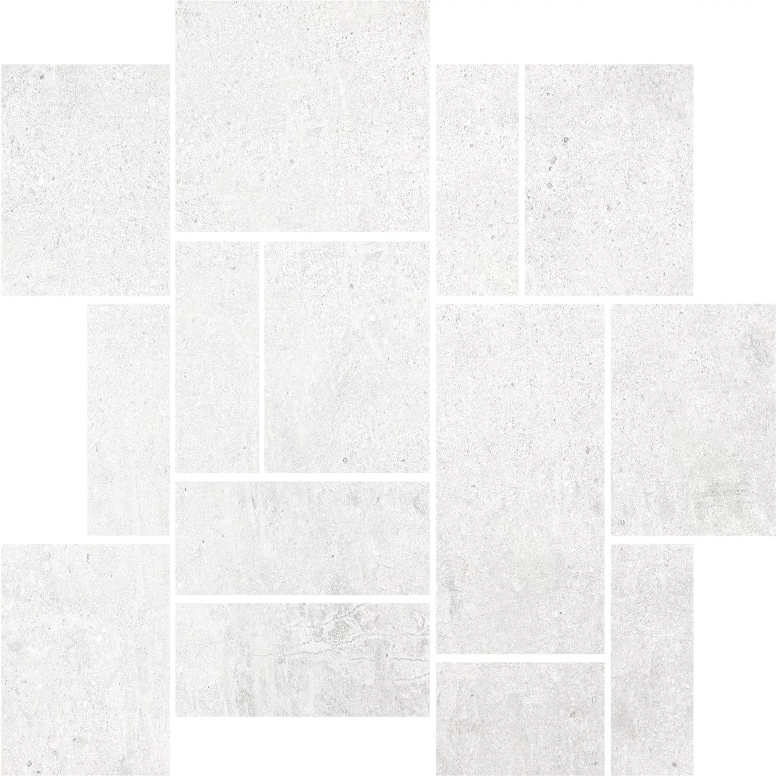 Mozaika Freeland Kamień Optyka R10/B Biały Złożony