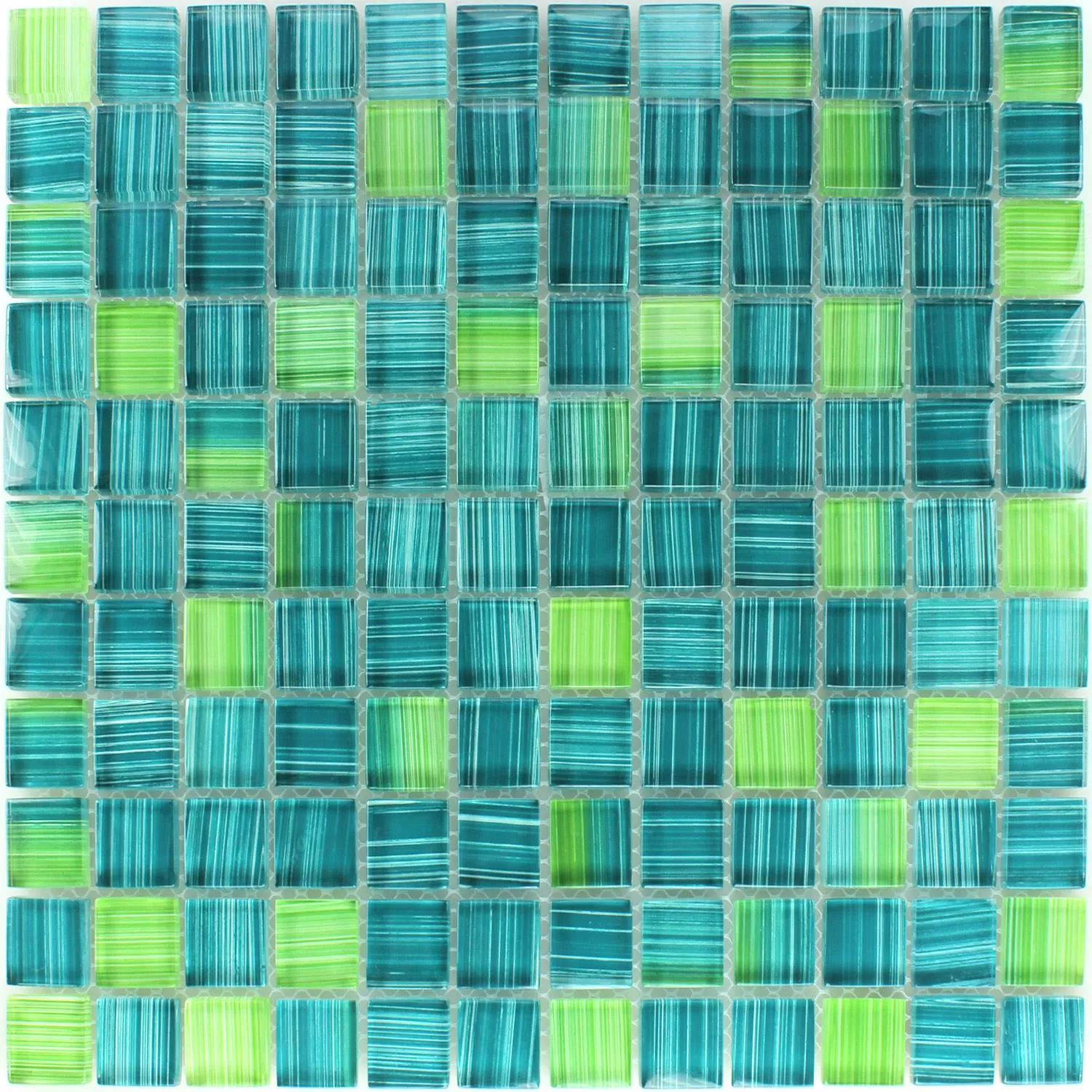 Mozaika Paski Szkło Kryształ Zielony