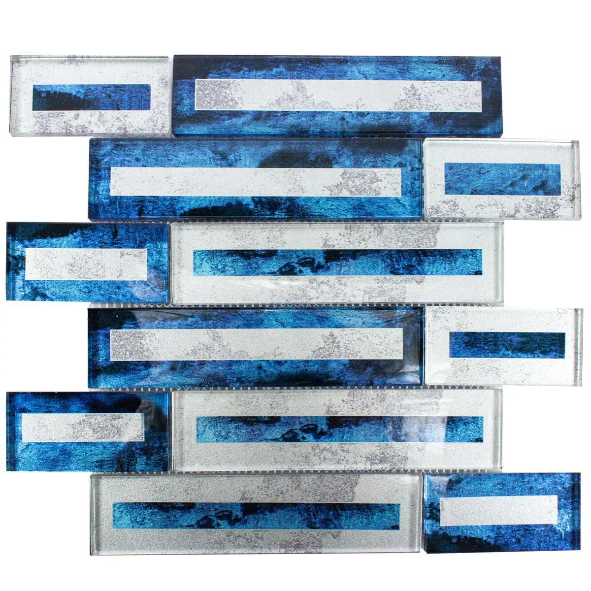 Mozaiki Szklana Płytki Romans 2D Efekt Niebieski