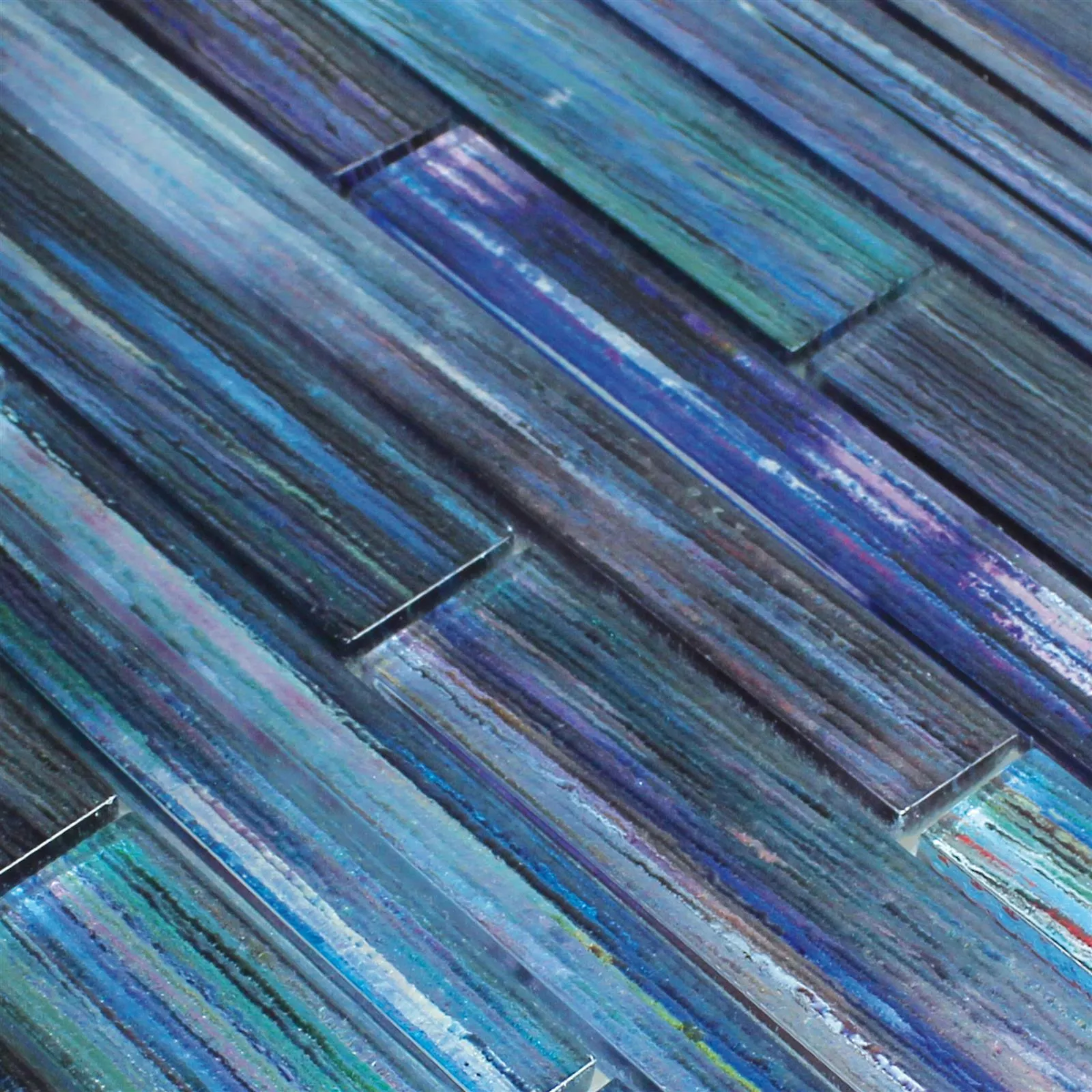 Mozaika Szklana Płytki Lemont Strukturalny Niebieski Szary