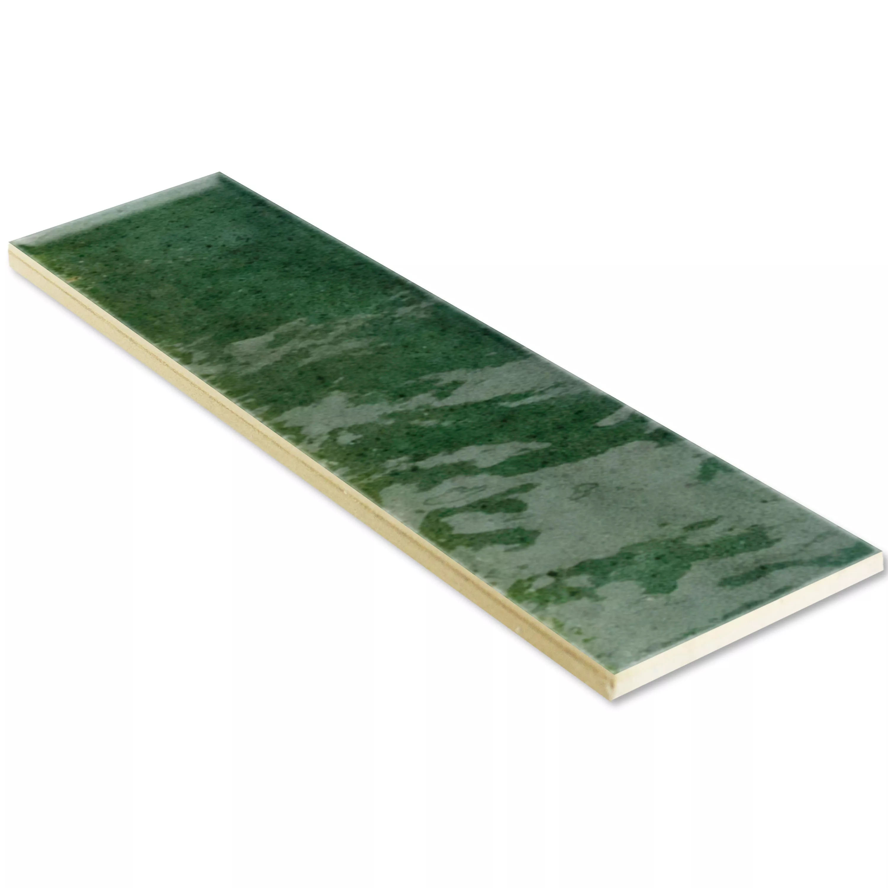 Płytki Ścienne Laguna Błyszczący Karbowany Zielony 6x24cm