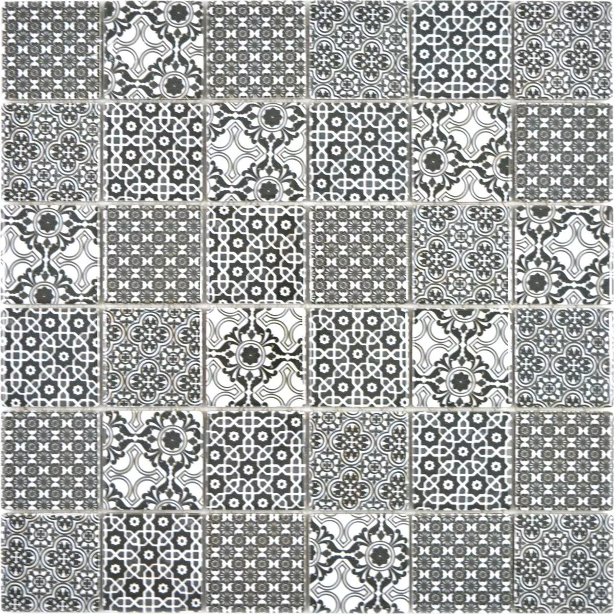 Ceramika Mozaika Daymion Retro Optyka Kwadrat 47 Czarny