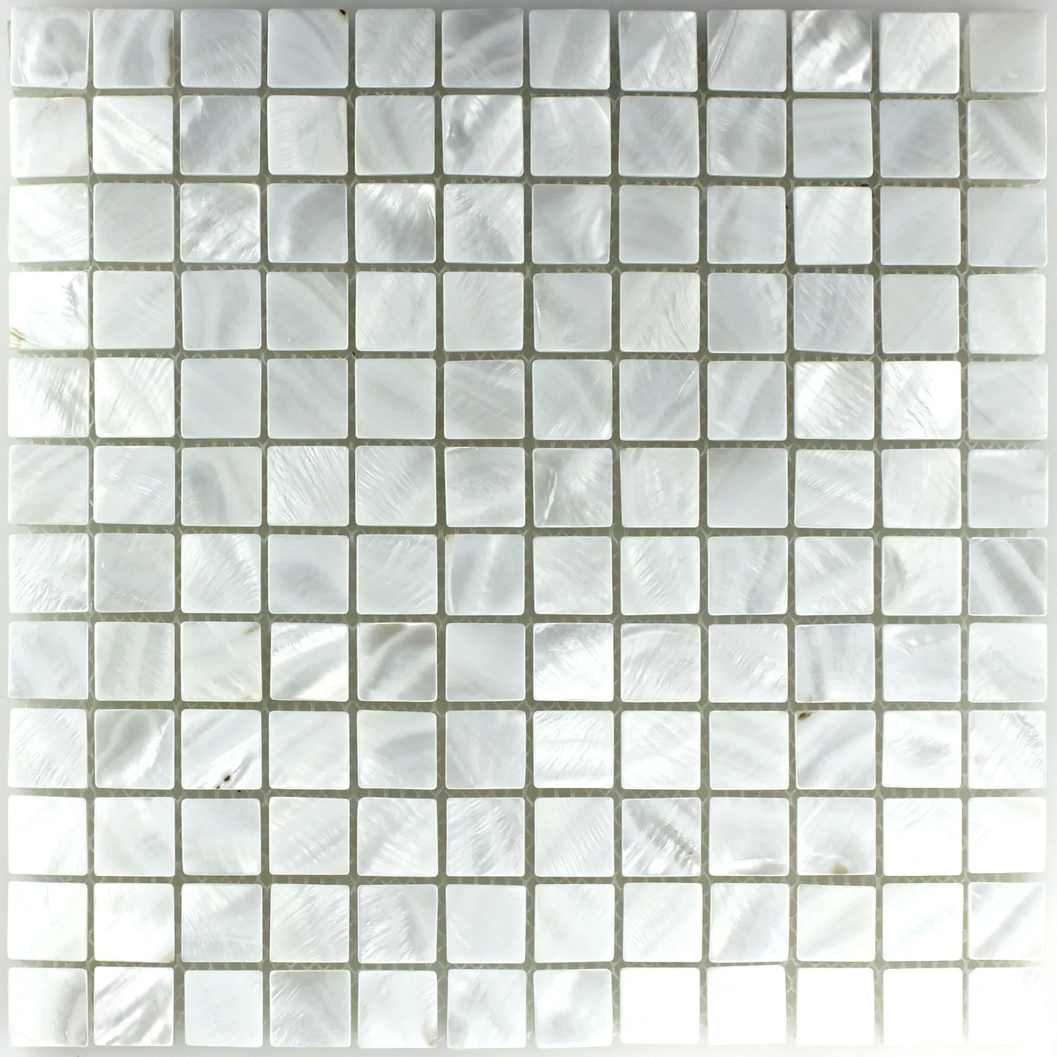 Mozaika Szkło Masa Perłowa Efekt Kość Słoniowa Biały 23x23x8mm