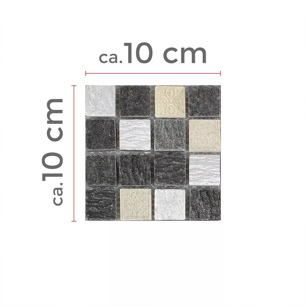 Próbka Mozaika Szklana Plytka Z Naturalnego Kamienia Colicos Szary Czarny Srebrny