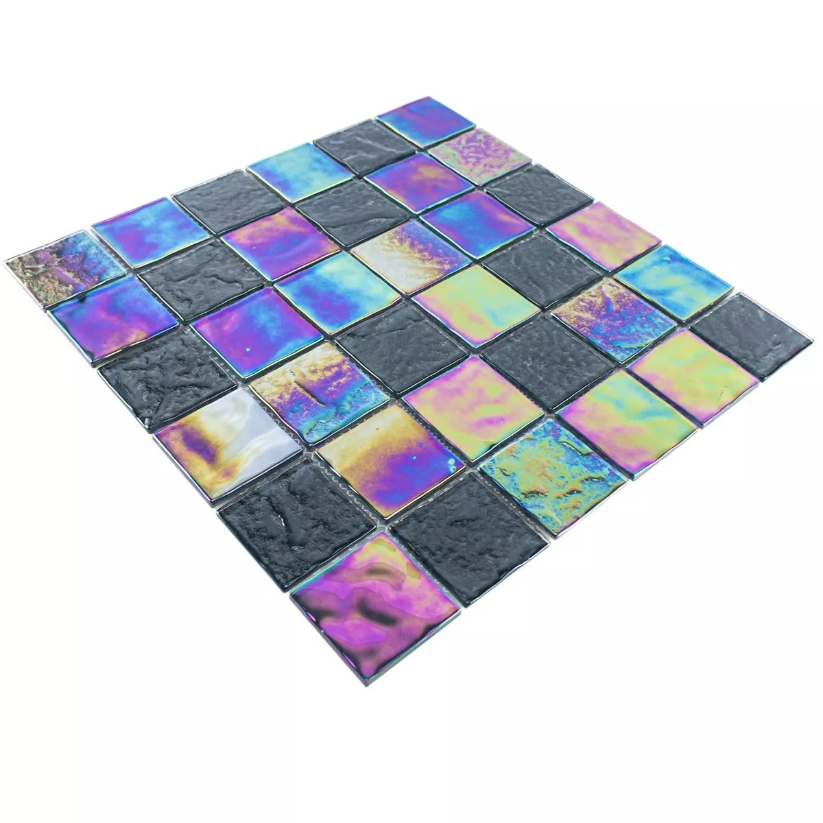 Mozaiki Szklana Płytki Masa Perłowa Efekt Darwin Czarny