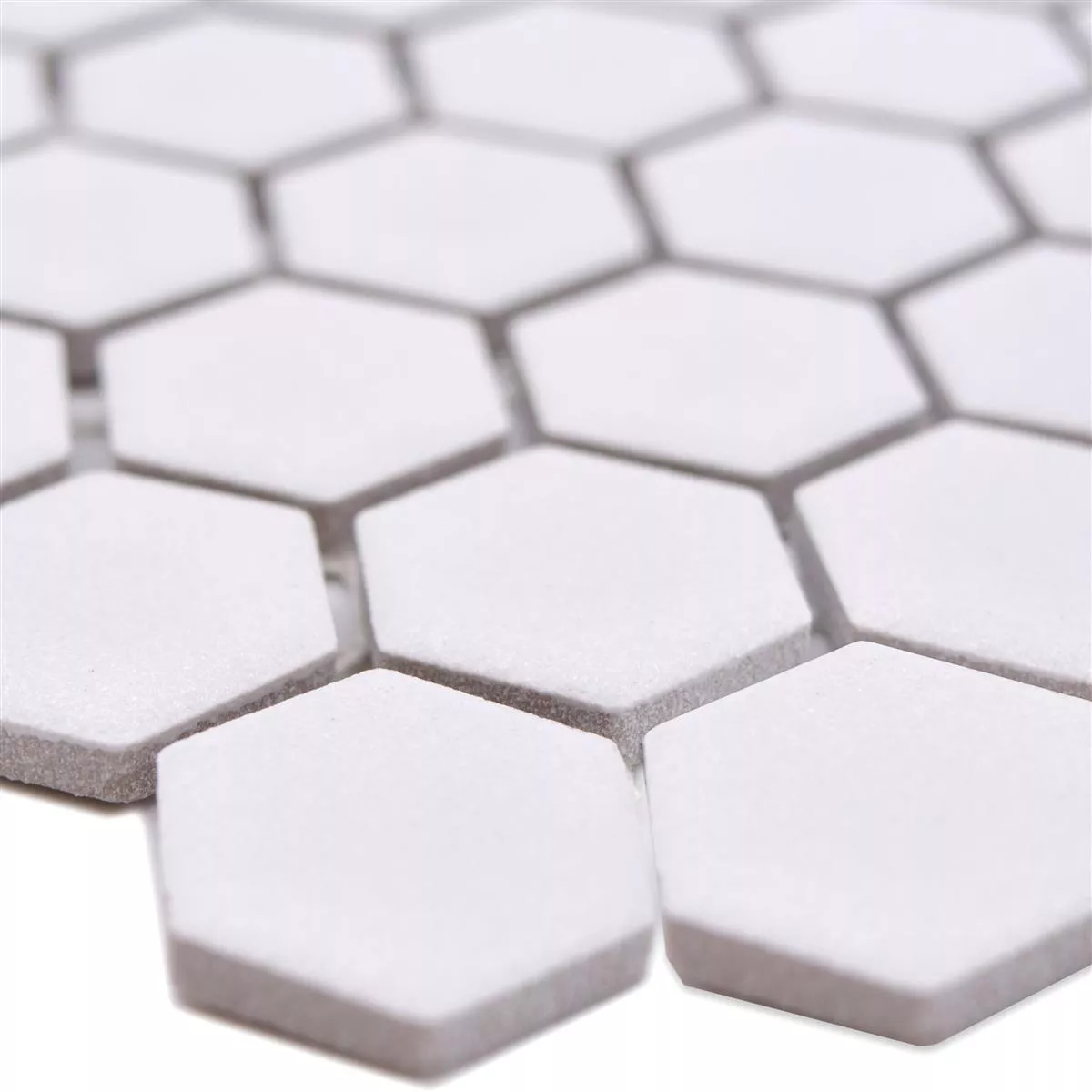 Próbka Mozaika Ceramiczna Bismarck R10B Sześciokąt Biały H23