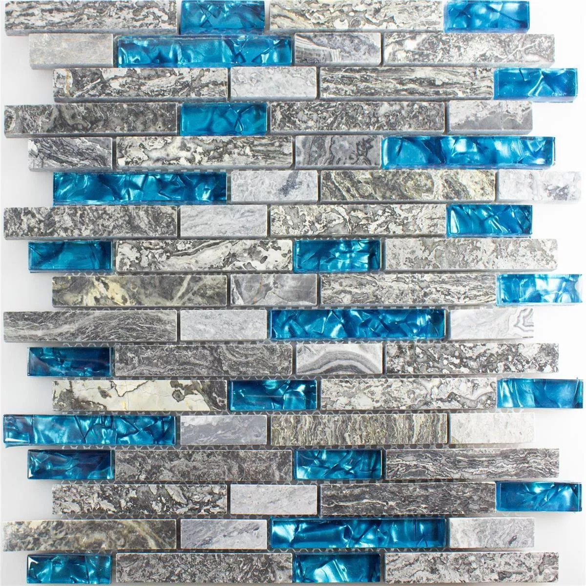Próbka Mozaika Szklana Plytka Z Naturalnego Kamienia Manavgat Szary Niebieski Brick