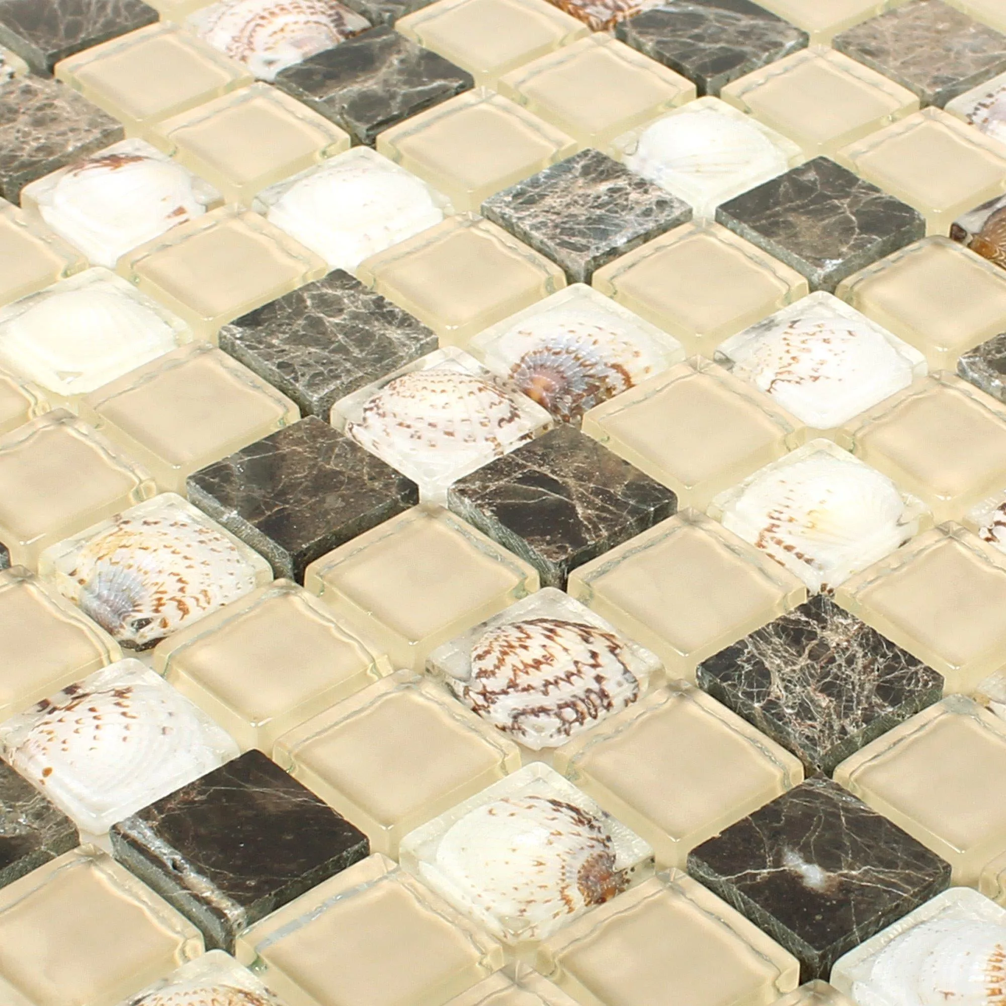 Mozaika Szklana Plytka Z Naturalnego Kamienia Tatvan Brązowy Beżowy