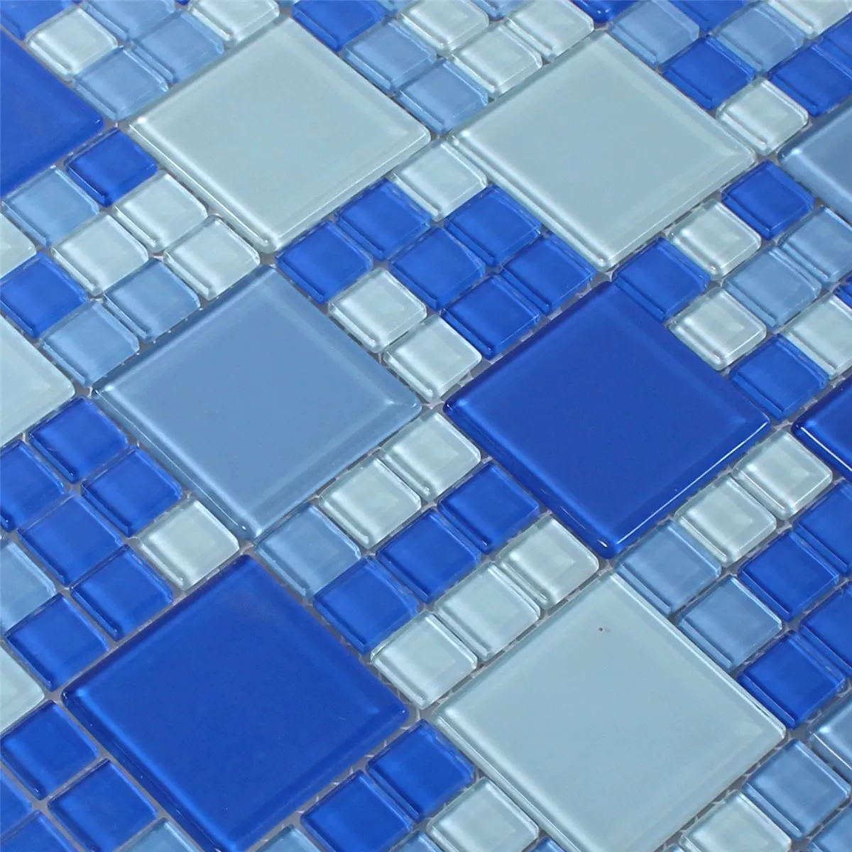 Mozaika Szklana Płytki Niebieski Jasnoniebieski Mix
