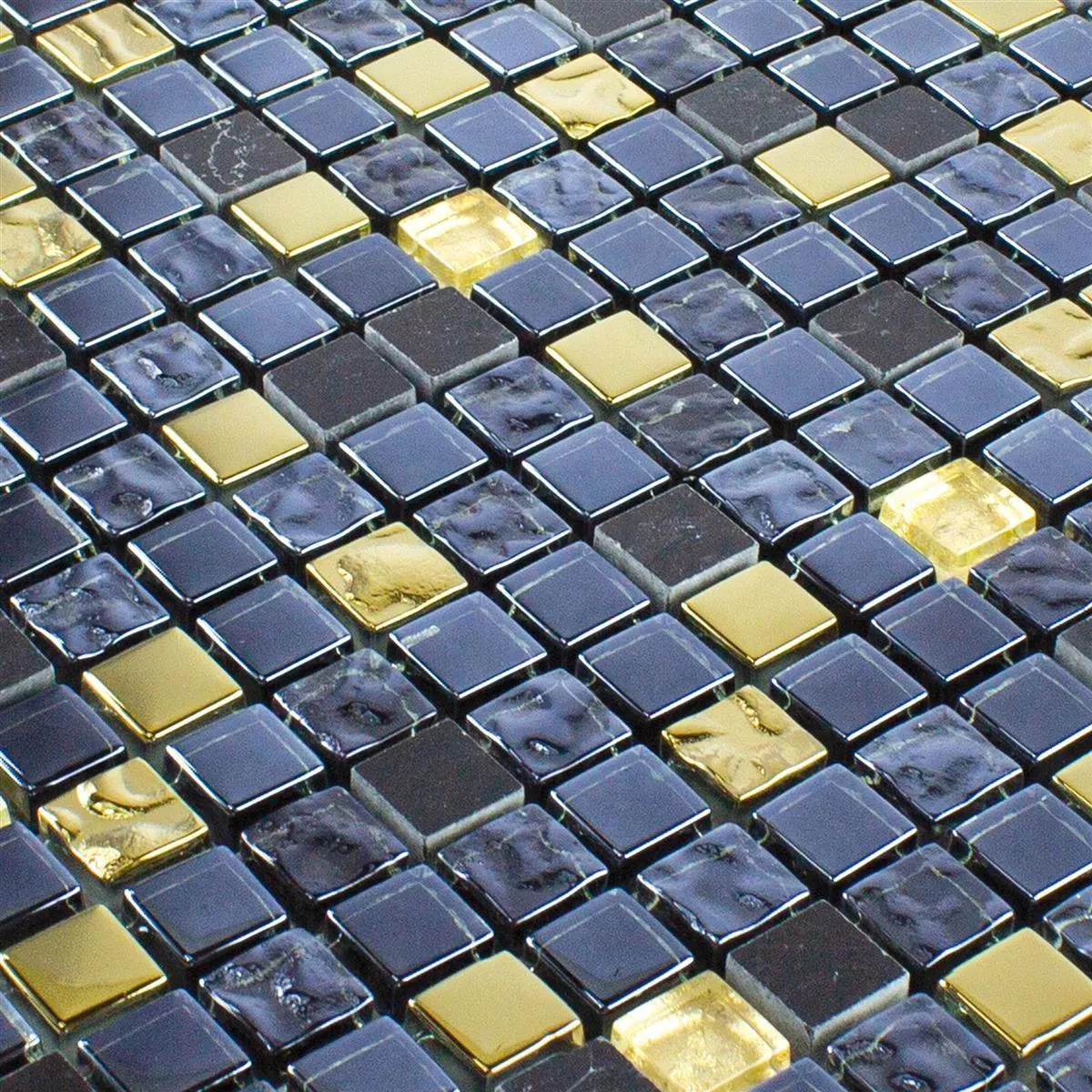 Szkło Kamień Naturalny Mozaika Cooktown Czarny Złoto