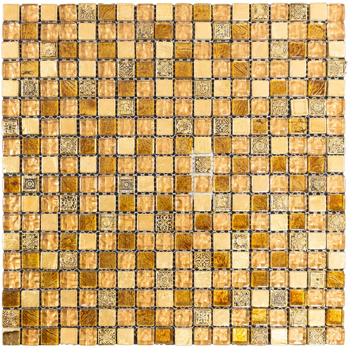 Szkło Marmur Mozaika Majestic Beżowy Złoto