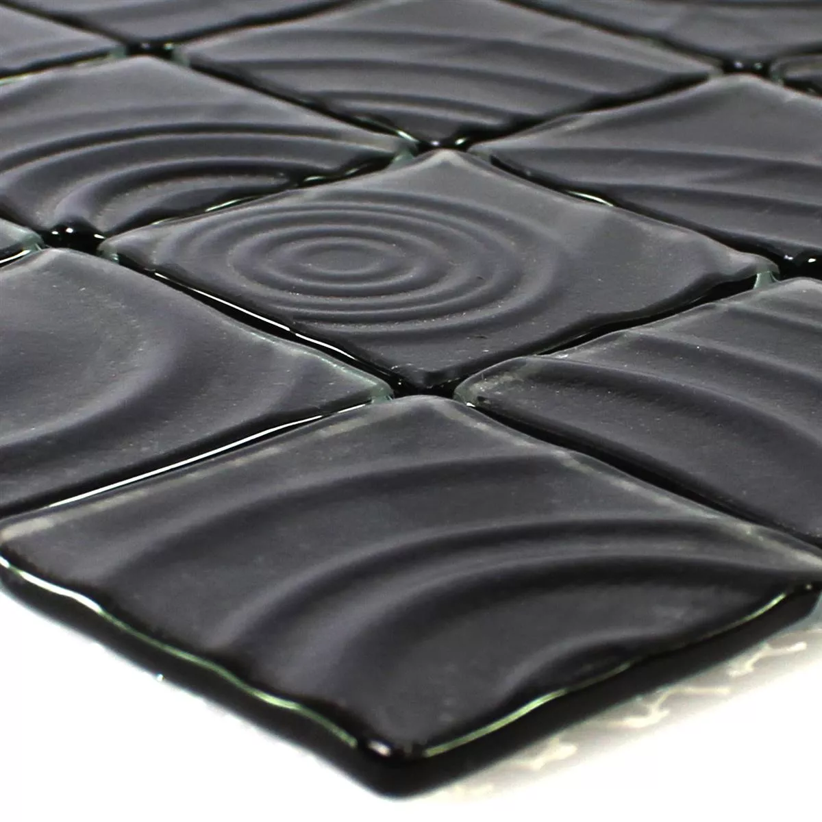 Próbka Szklane Płytki Mozaikowe Spinning Top W Kolorze Czarnym