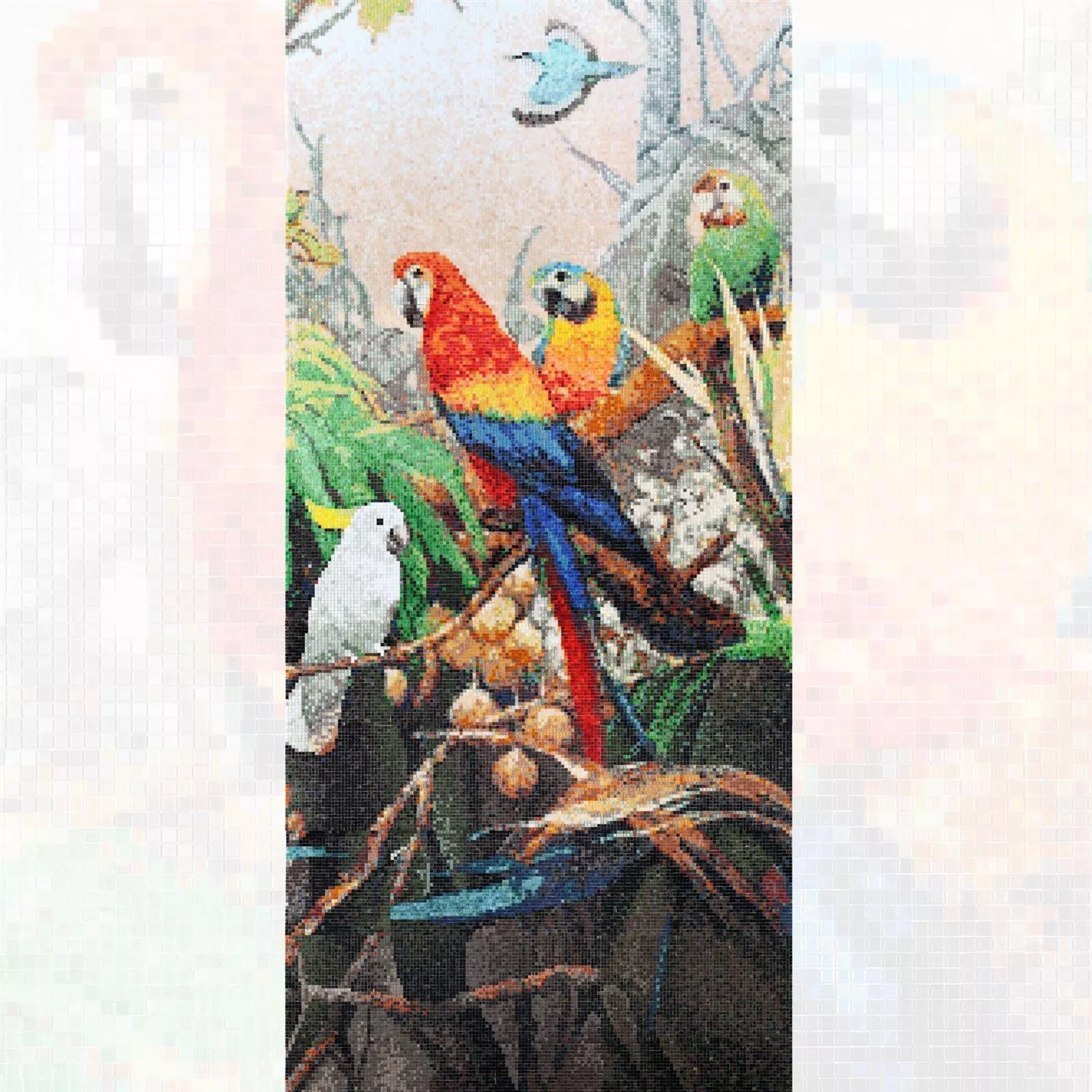 Mozaika Szklana Obraz Parrots 90x240cm
