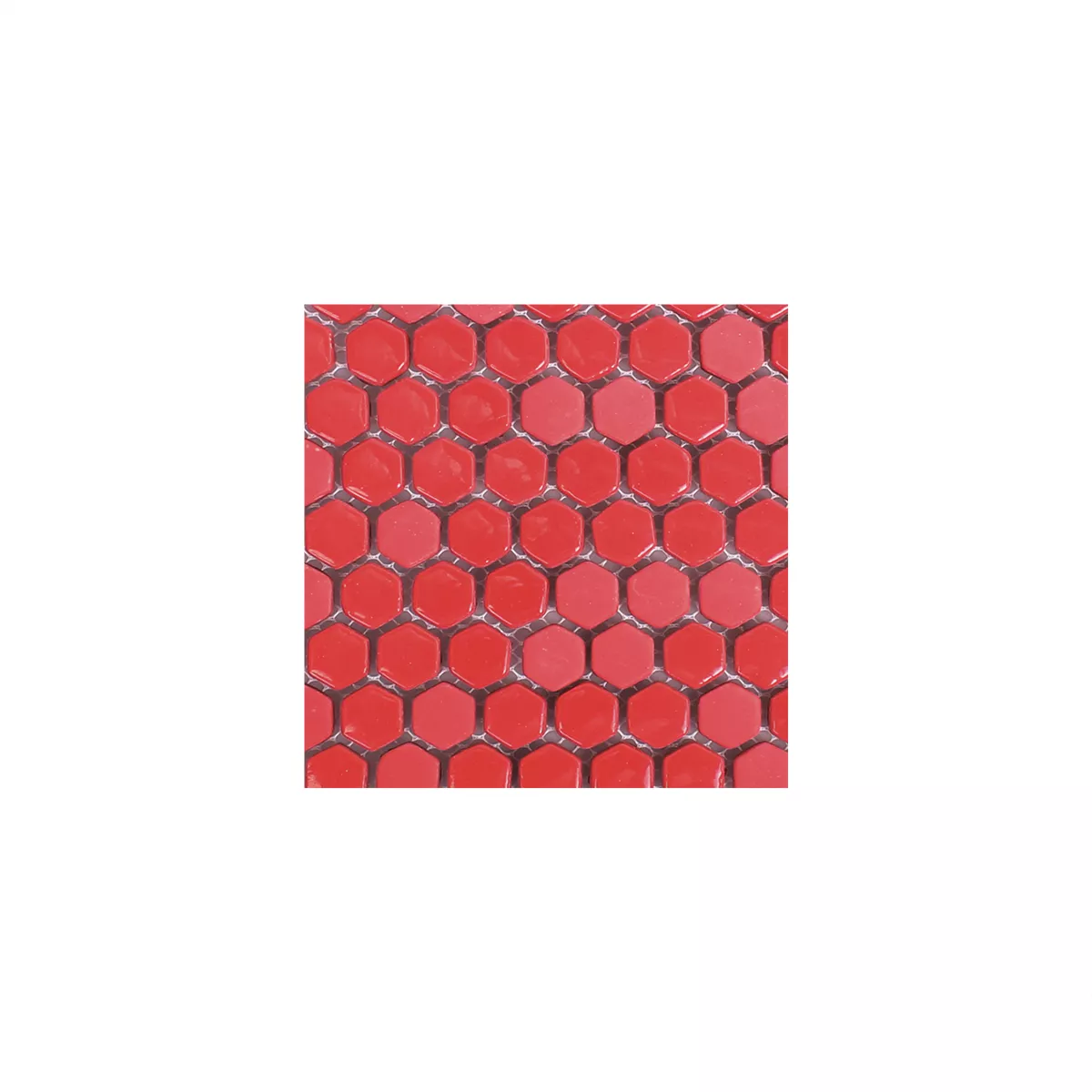 Próbka Mozaika Szklana Płytki Brockway Sześciokąt Eco Czerwone