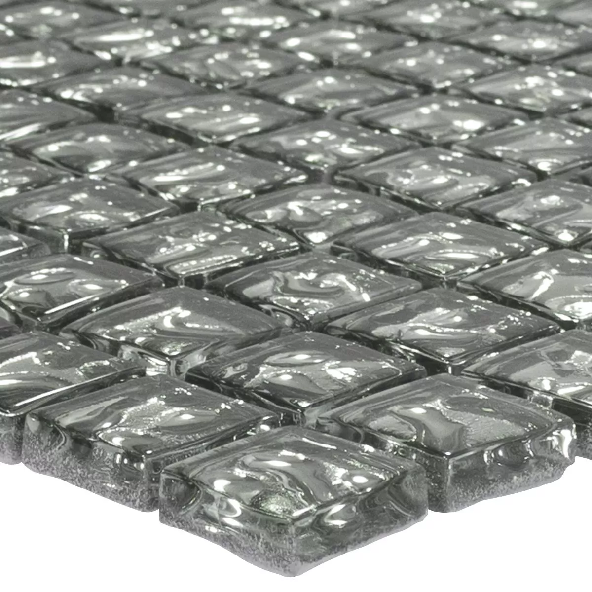 Mozaiki Szklana Płytki Aquatic Srebrny