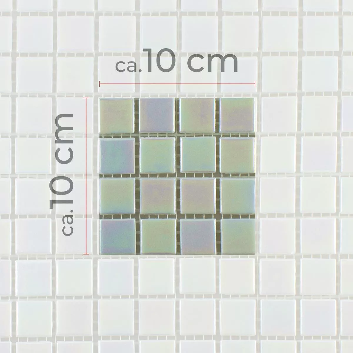 Próbka Mozaika Szklana Masa Perłowa Efekt Ingolstadt Biały Kwadrat 
