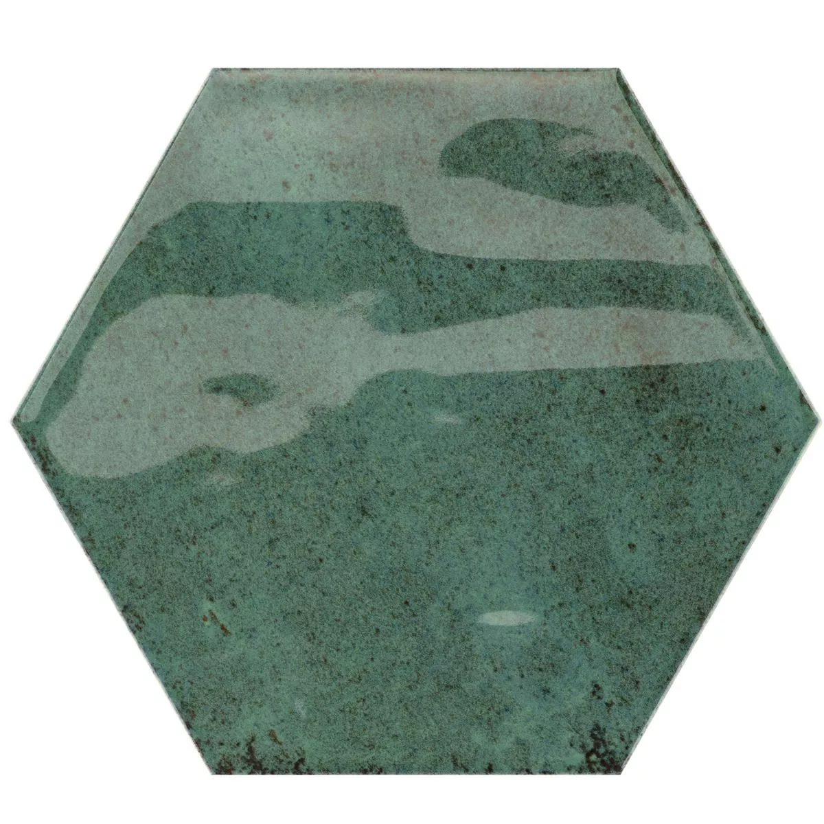 Próbka Płytki Ścienne Arosa Błyszczący Karbowany Sześciokąt Szmaragdowo-Zielony 17,3x15cm