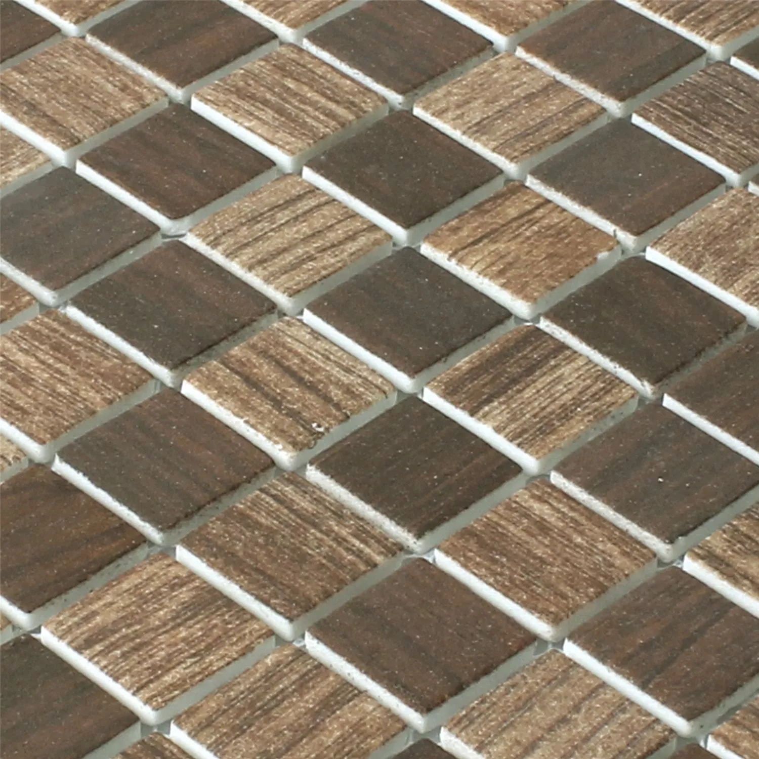 Mozaika Szkło Valetta Struktura Drewna Ciemnobrązowy