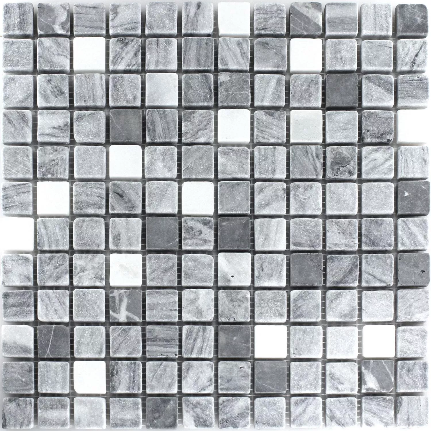 Mozaika Marmur Czarny Szary 23x23x7mm