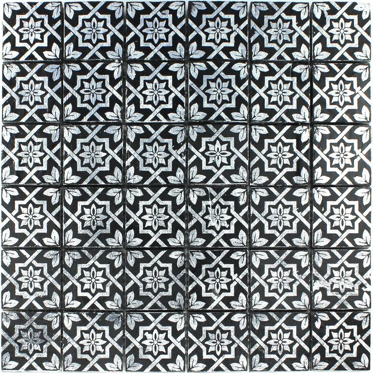 Mozaika Łupek Optyka Platyna Czarny