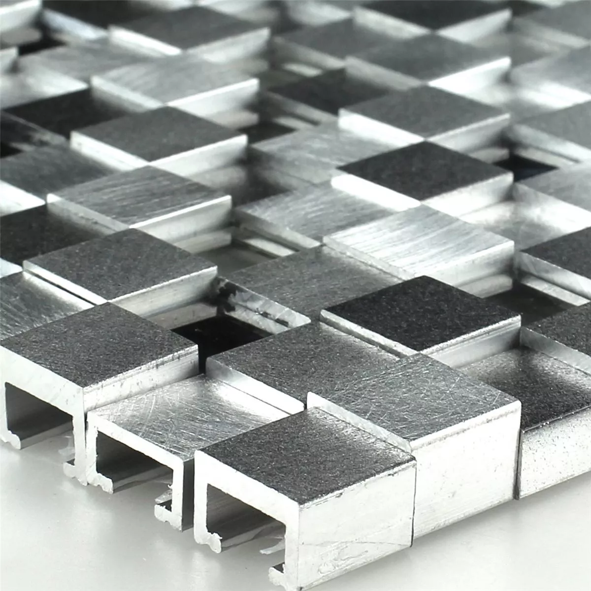 Próbka Mozaika Aluminium Szkło D Design Black Mix