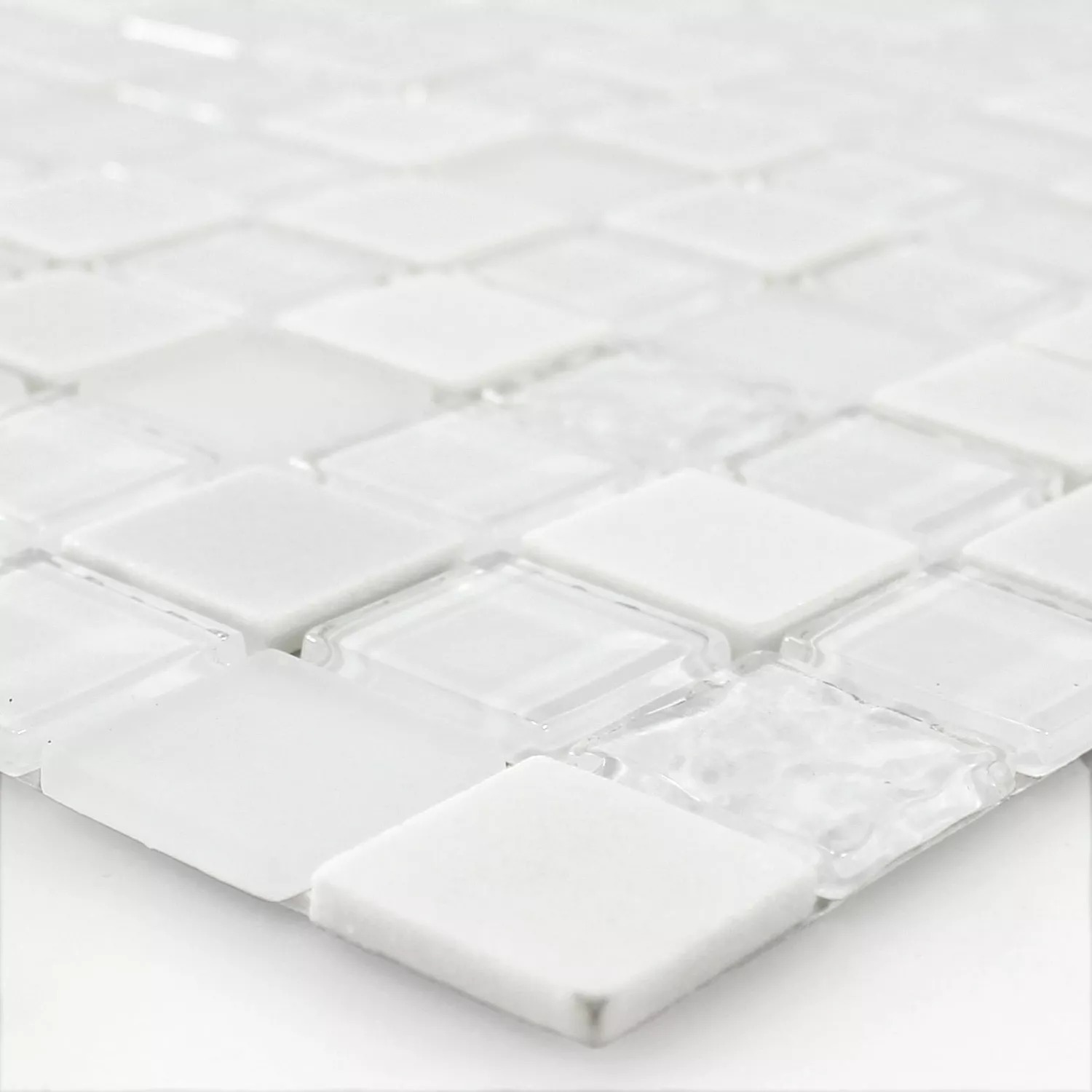 Próbka Samoprzylepny Mozaika Kamień Naturalny Szkło Mix Biały