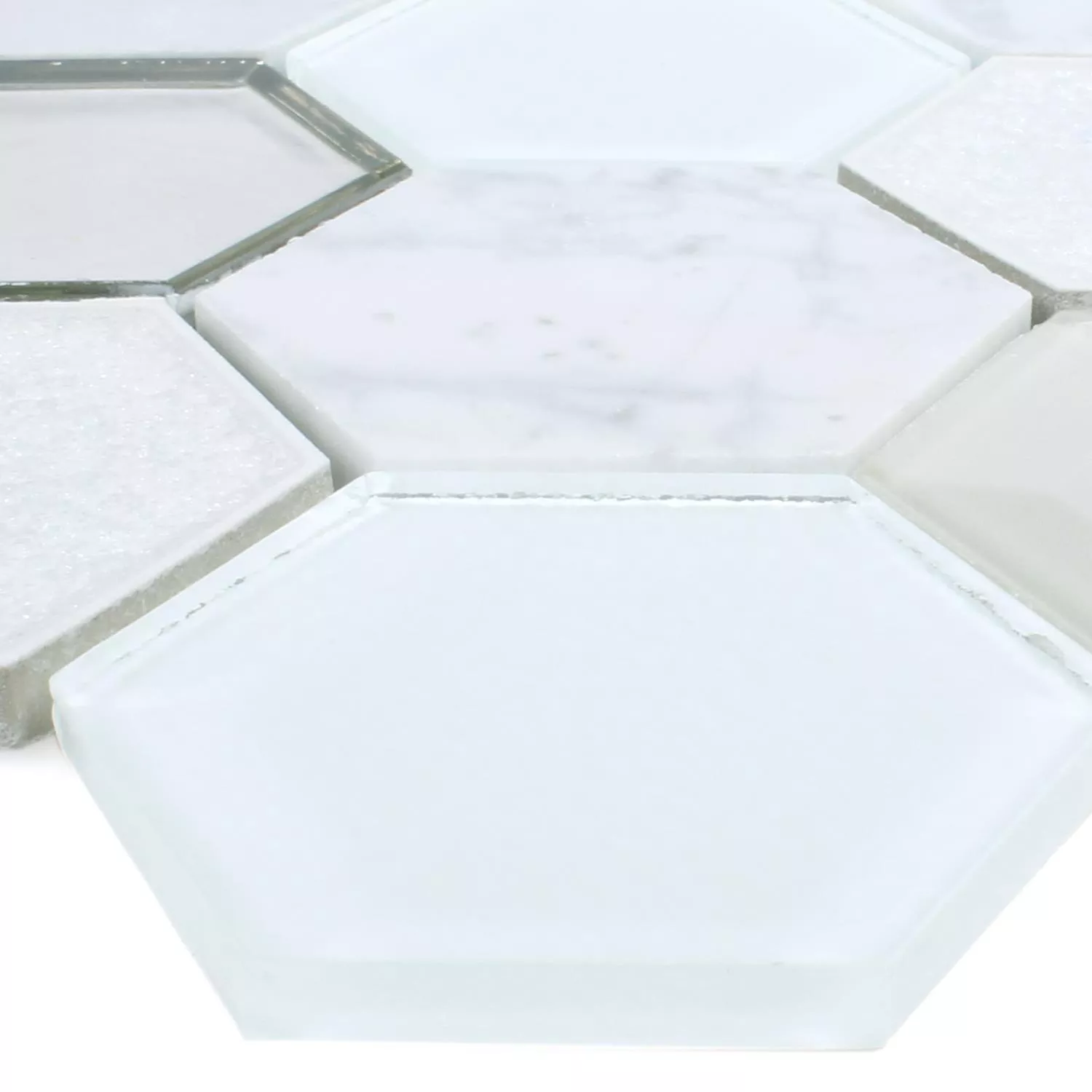Mozaika Concrete Szkło Kamień Naturalny 3D Biały