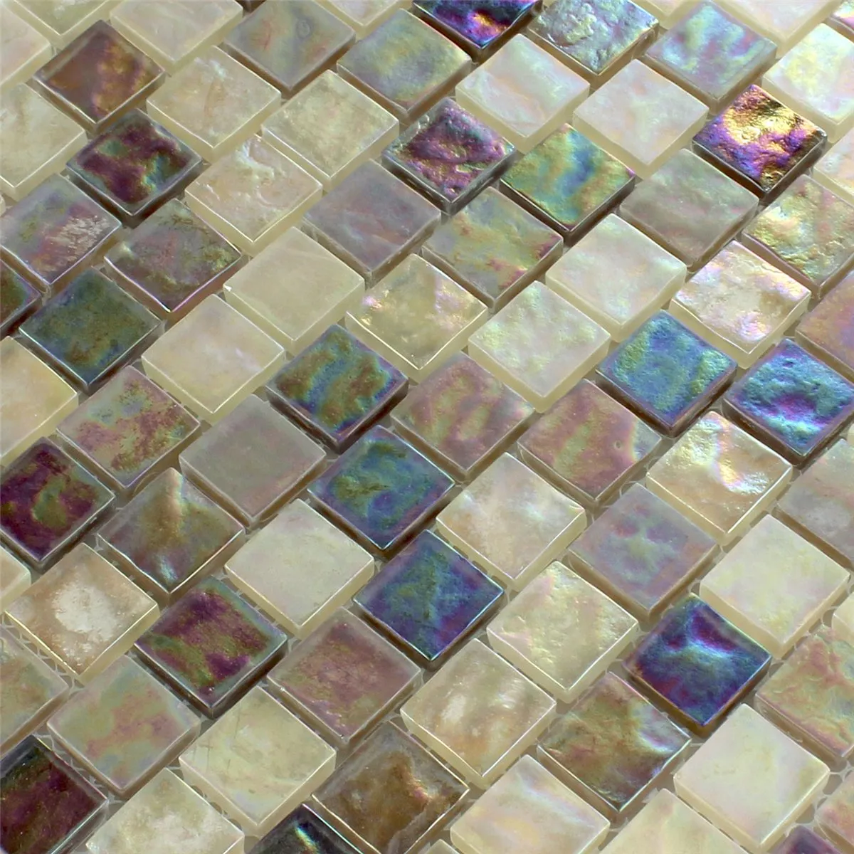 Mozaika Szklana Z Efektem Masy Perłowej W Kolorze Kremowym