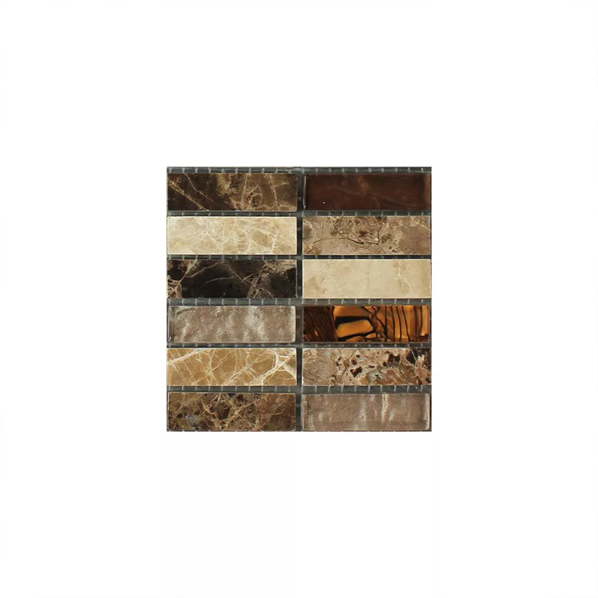 Próbka Mozaika Szkło Kamień Naturalny Beżowy Brązowy