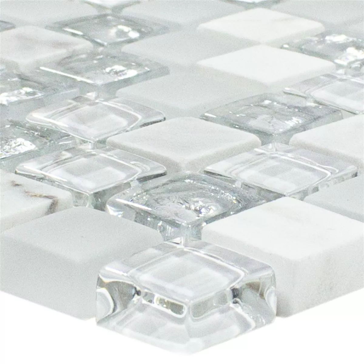 Mozaiki Szklana Płytki Lexington Szkło Mieszanka Materiałów Biały