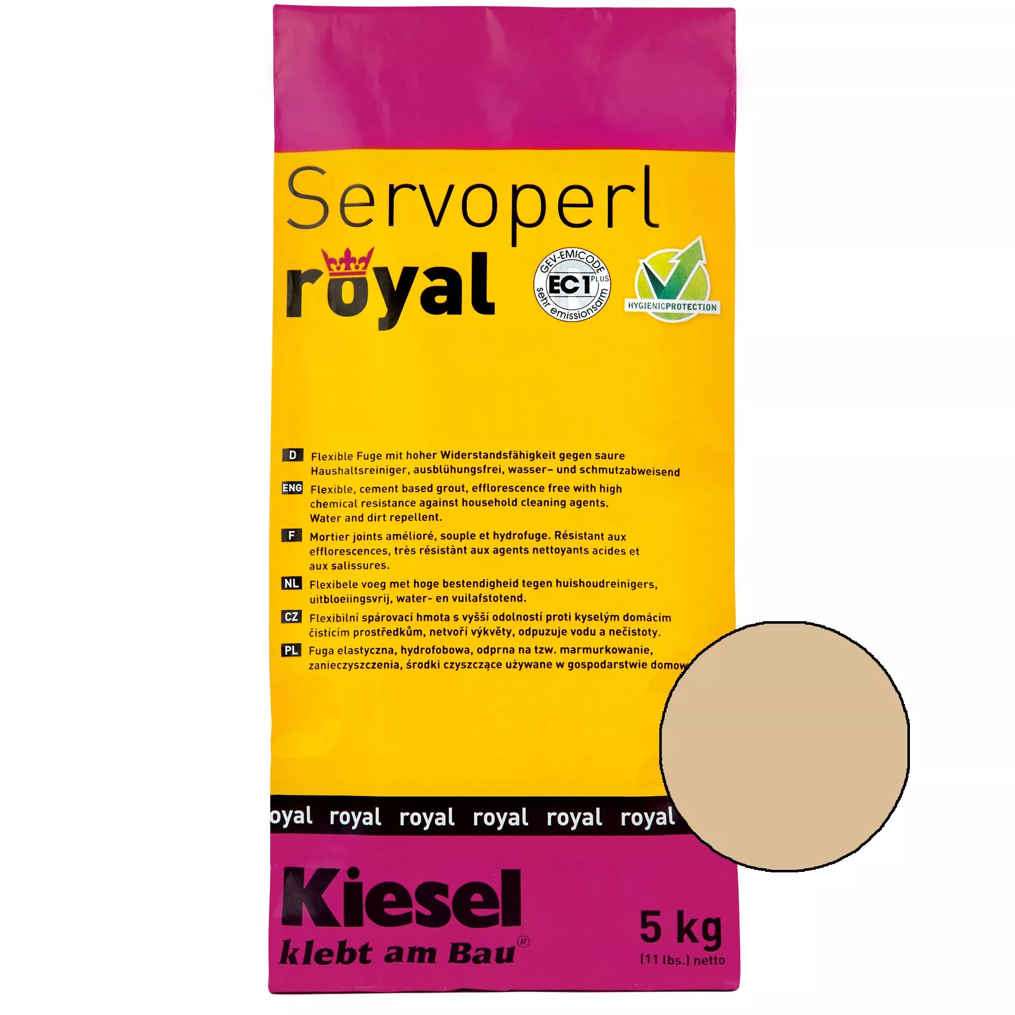 Kiesel Servoperl Royal - Elastyczne, Odporne Na Wodę I Zabrudzenia Złącze (5KG Safari Sand)