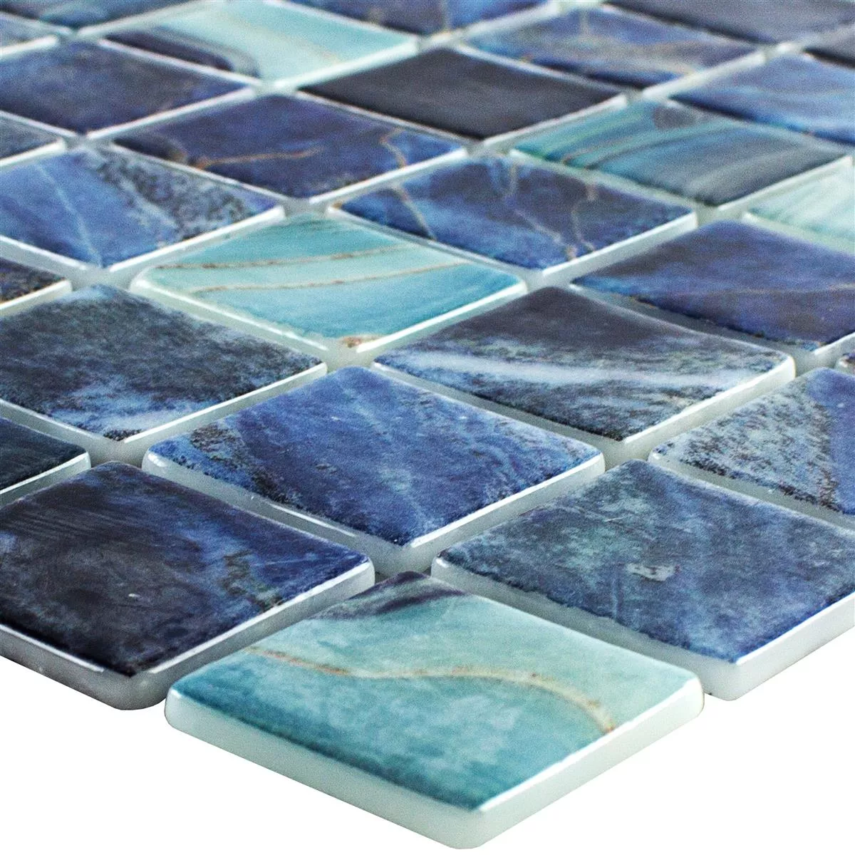 Mozaika szklana na basen Baltic Niebieski Turkusowy 38x38mm