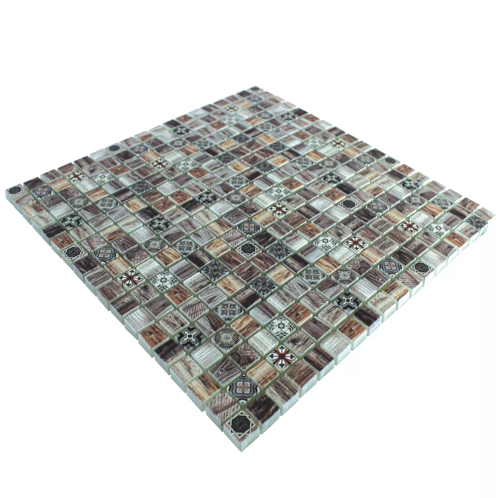 Próbka Mozaika Szklana Wygląd Drewna Płytki Vision Brązowy