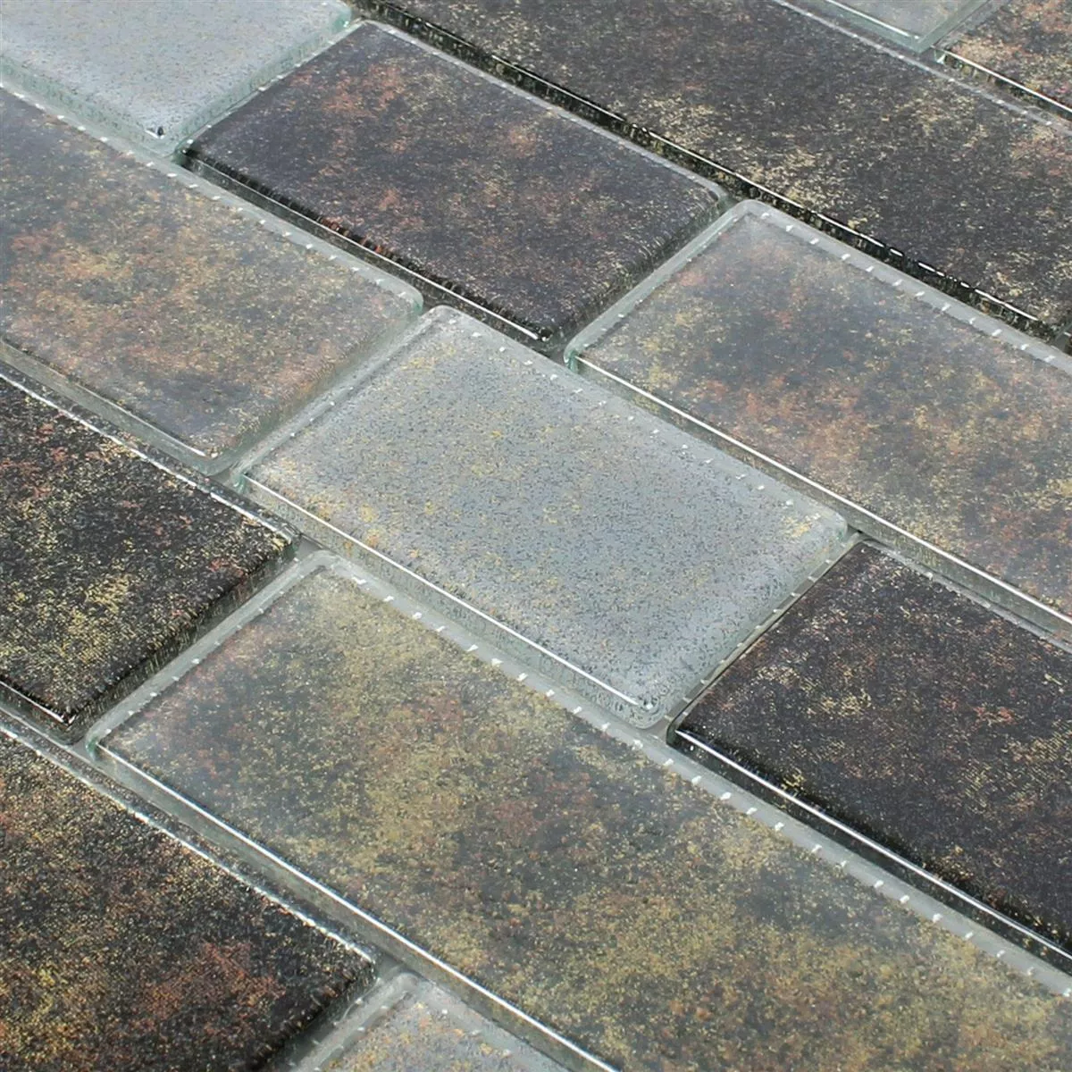Mozaika Szklana Płytki Richmond Rustykalny Czarny