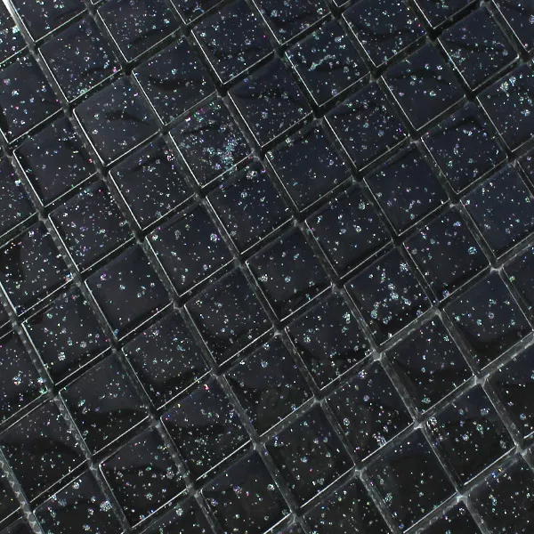 Mozaika Szklana Płytki Noc Czarny Połyskiwać 23x23x8mm