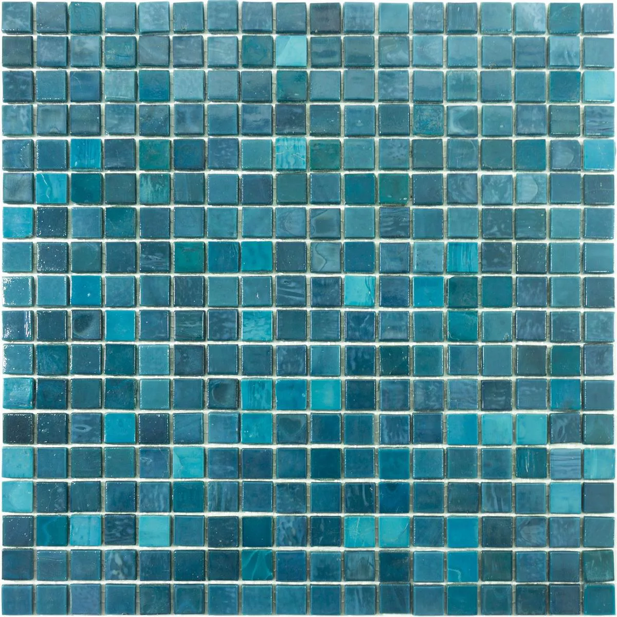 Mozaiki Szklana Płytki New River Azur Niebieski Mix