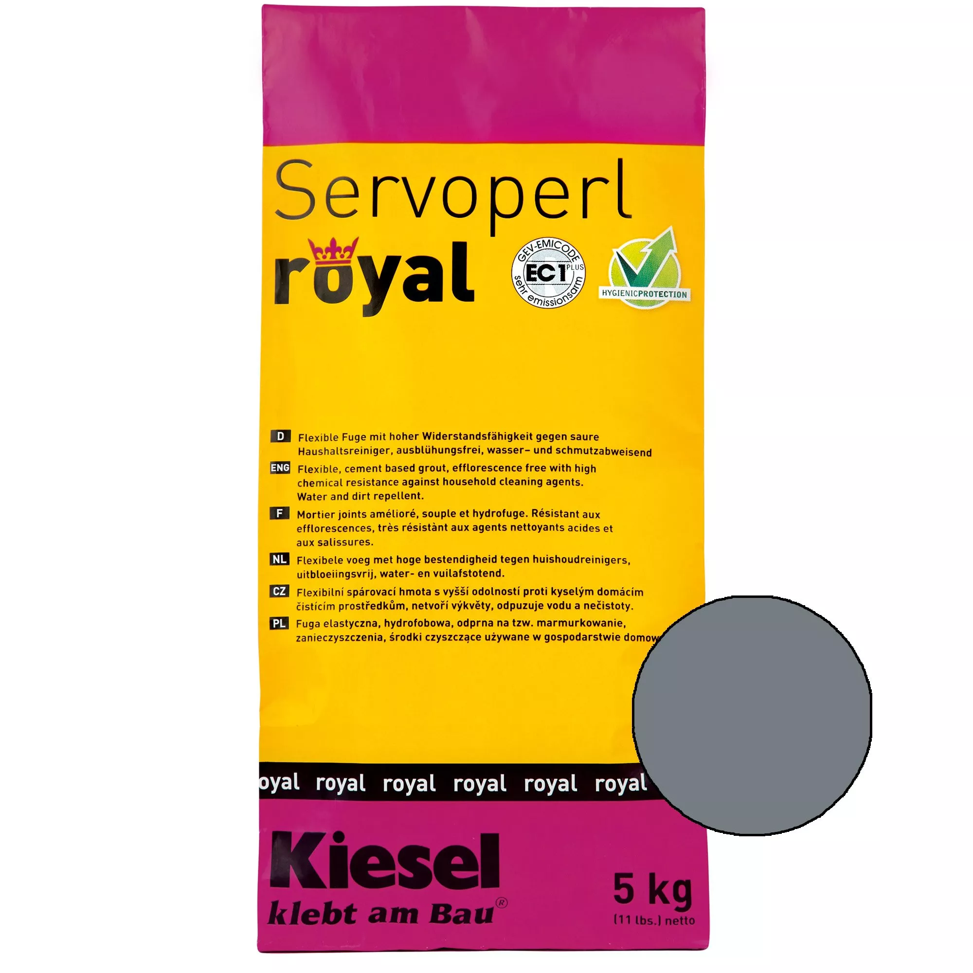 Kiesel Servoperl Royal - Elastyczna, Odporna Na Wodę I Brud Spoina (5KG Bazalt)