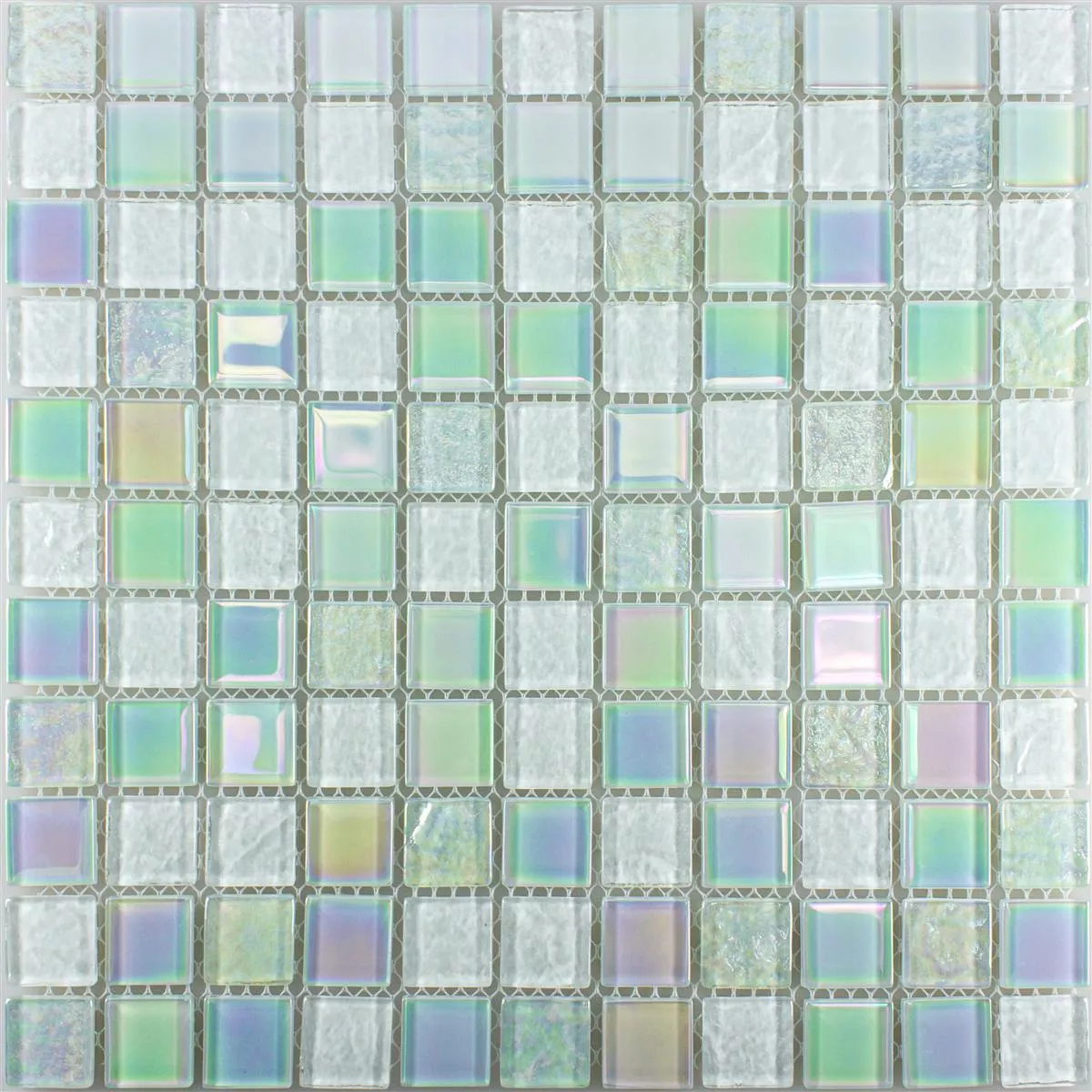 Mozaiki Szklana Płytki Masa Perłowa Efekt Manor Biały