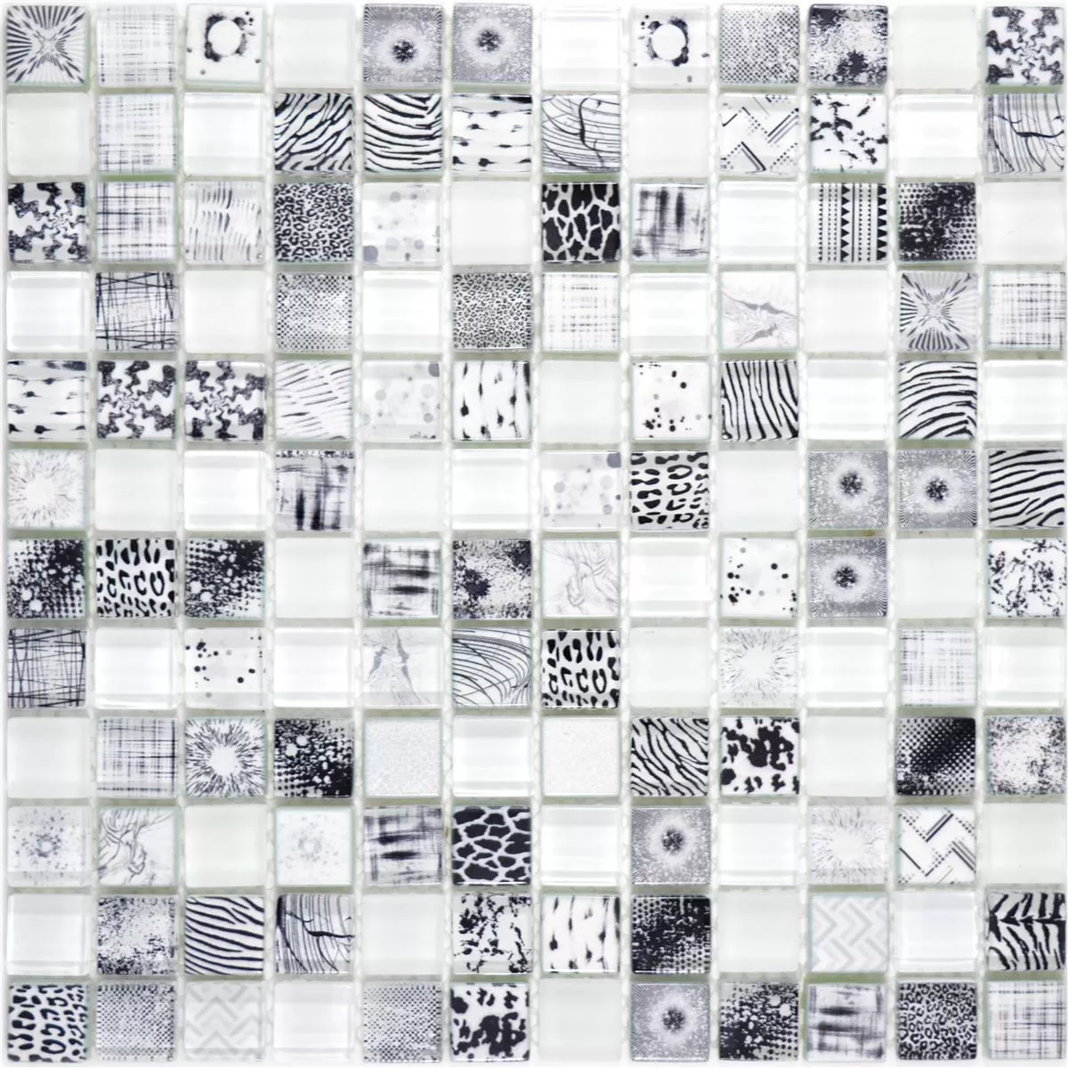 Mozaika Szklana Płytki Cornelia Retro Optyka Wspaniały Biały