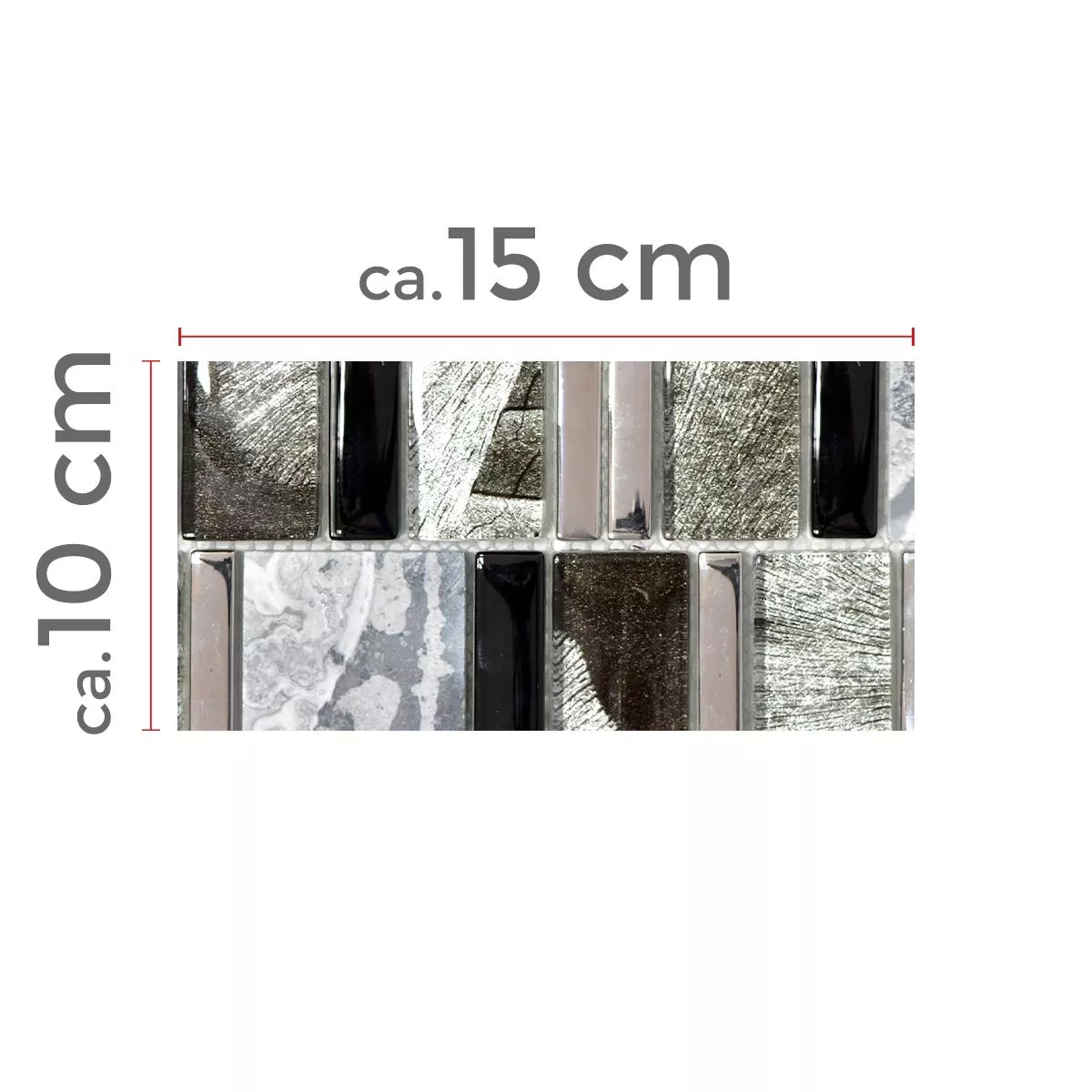 Próbka Mozaika Szklana Plytka Z Naturalnego Kamienia Hummel Czarny Szary