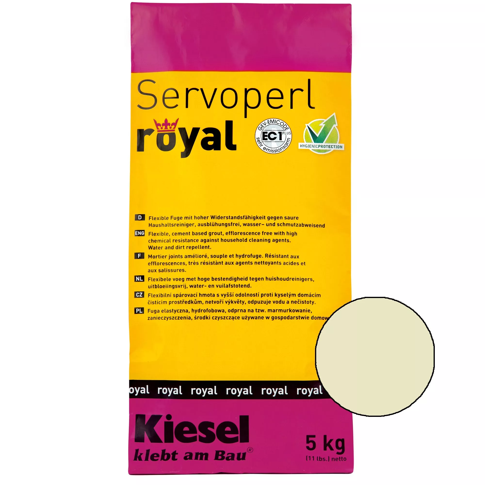 Kiesel Servoperl Royal - Elastyczna, Odporna Na Wodę I Brud Spoina (5KG Jasmin)