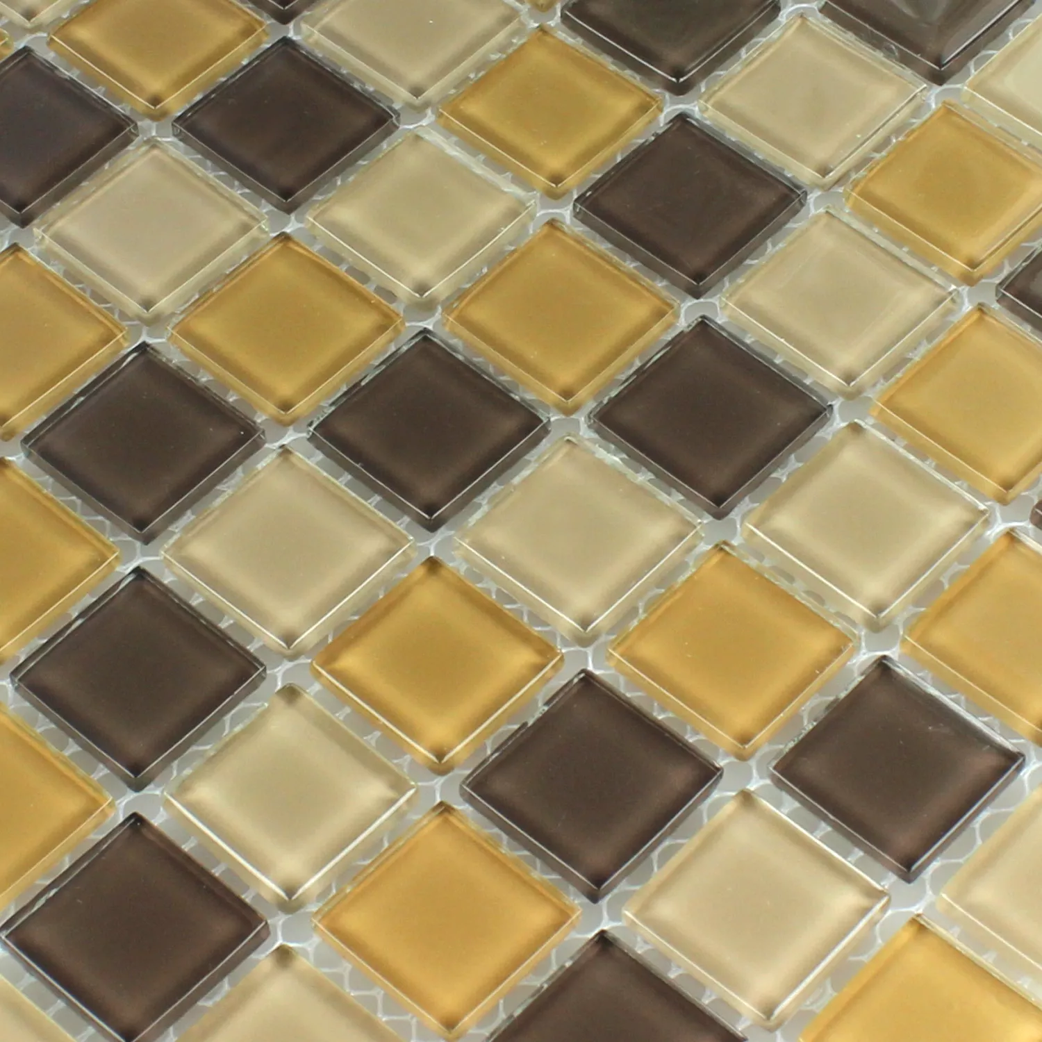 Mozaika Szklana Płytki Brązowy Mix 25x25x4mm
