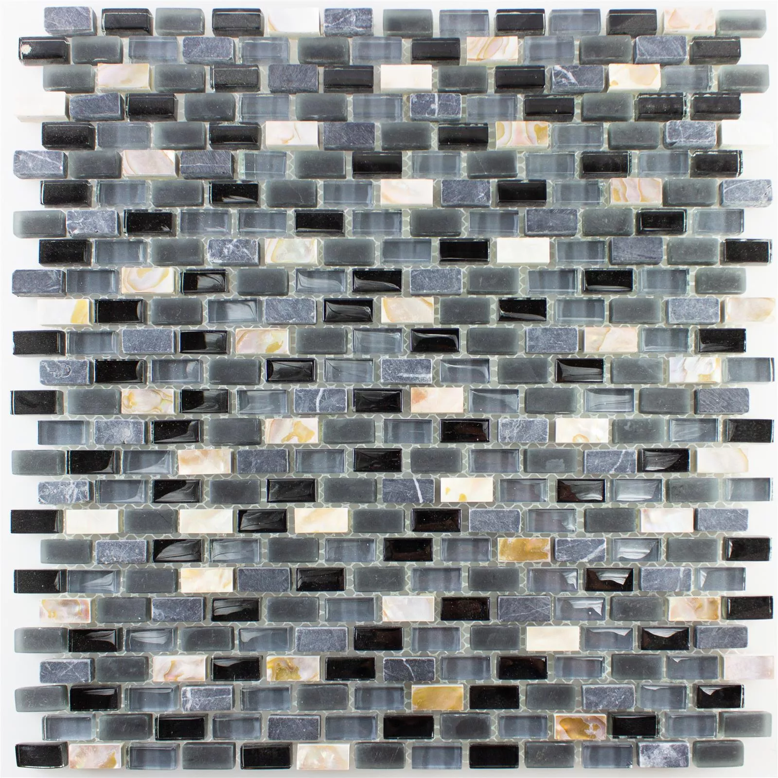 Próbka Szkło Kamień Naturalny Masa Perłowa Mozaika Admiral Czarny Szary Beżowy