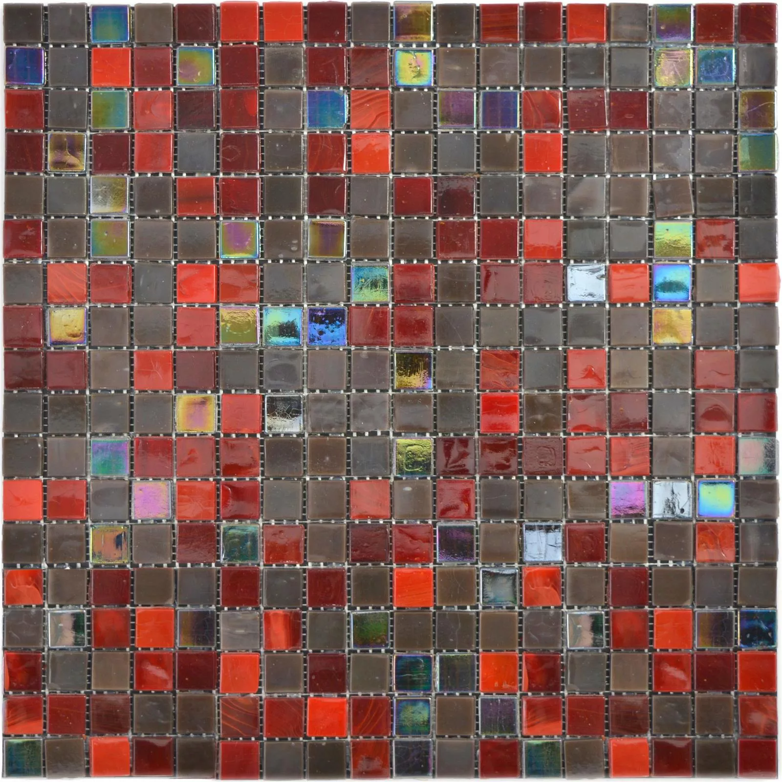 Szkło Mozaika Rexford Masa Perłowa Efekt Brązowy Czerwone