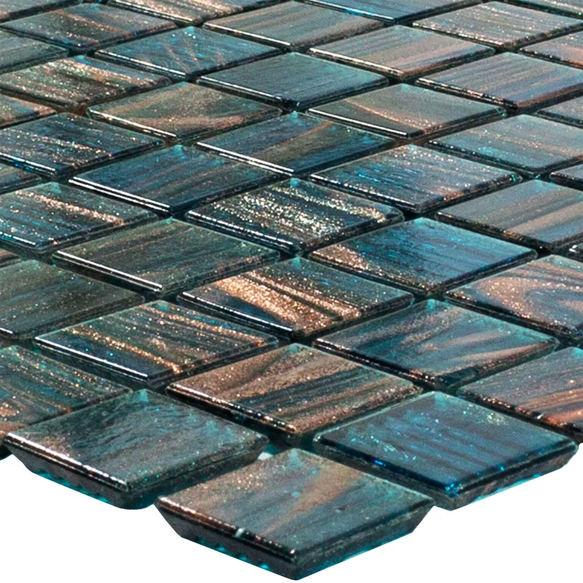 Mozaiki Szklana Płytki Kyoto Petrol Niebieski